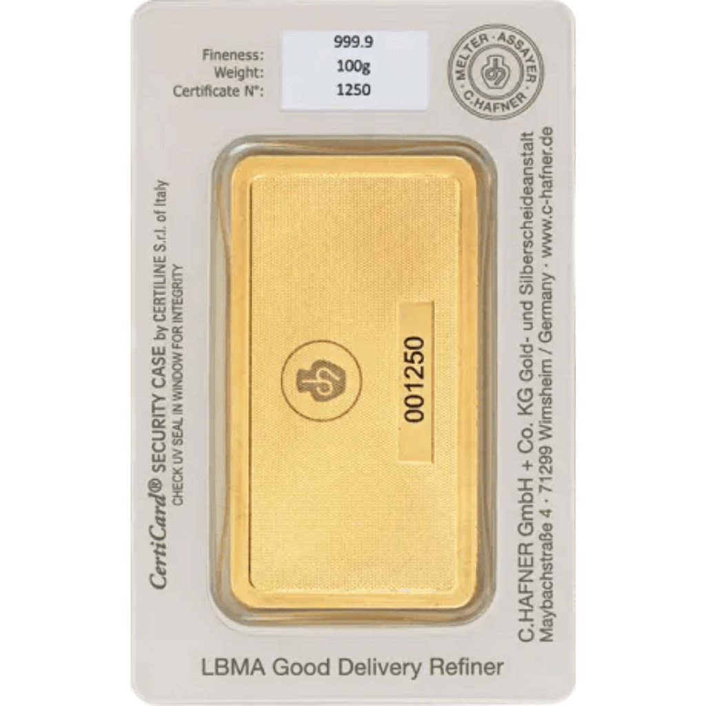 C.Hafner goudbaar 100 gram