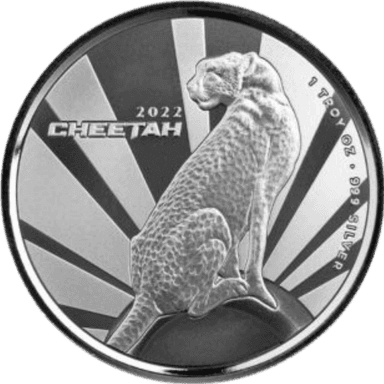 Zilveren Cameroon Cheetah munt 1 troy ounce