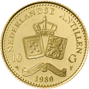Gouden 10 gulden munt Nederlandse Antillen 1