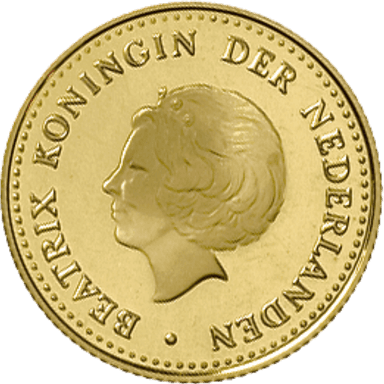 Gouden 10 gulden munt Nederlandse Antillen