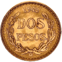 Gouden Dos Pesos munt Mexico 2