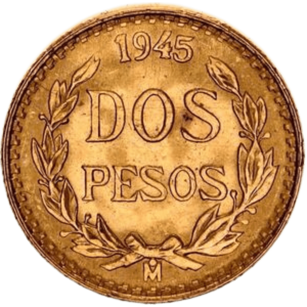 Gouden Dos Pesos munt Mexico