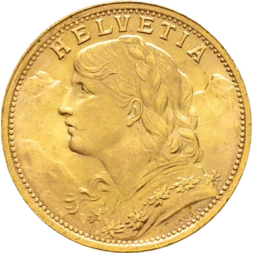 Gouden 20 Francs munt Zwitserland