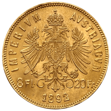 Gouden 20 francs 8 florijn munt