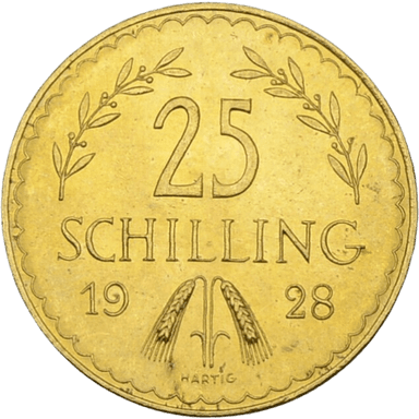 Gouden 25 Schilling munt Oostenrijk