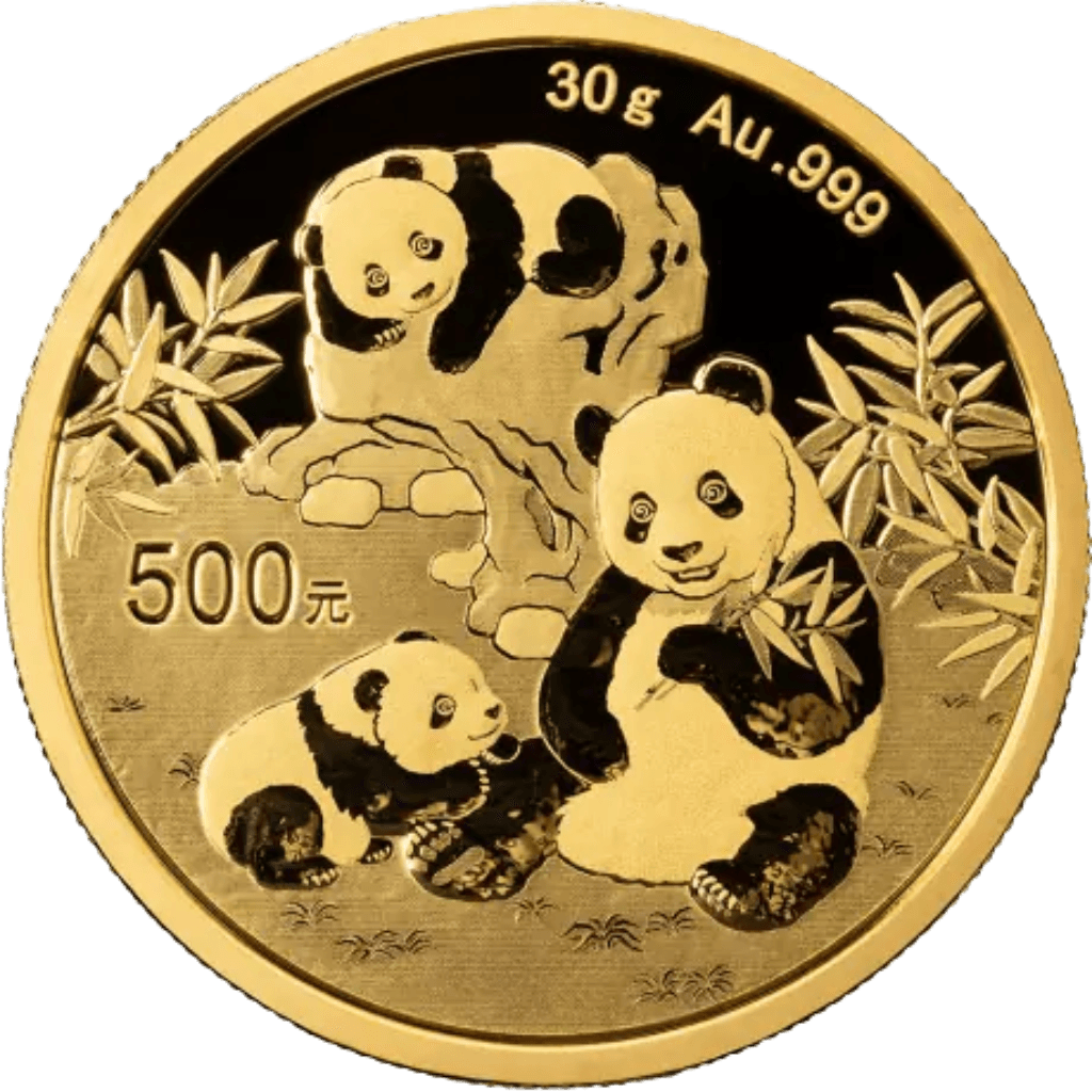 Gouden panda munt 30 gram