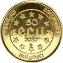 Gouden 50 ECU munt België 1
