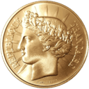 Gouden 100 Franc munt Frankrijk 1988 2