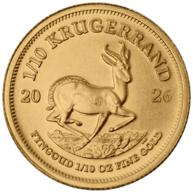Gouden Krugerrand munt 1/10 troy ounce