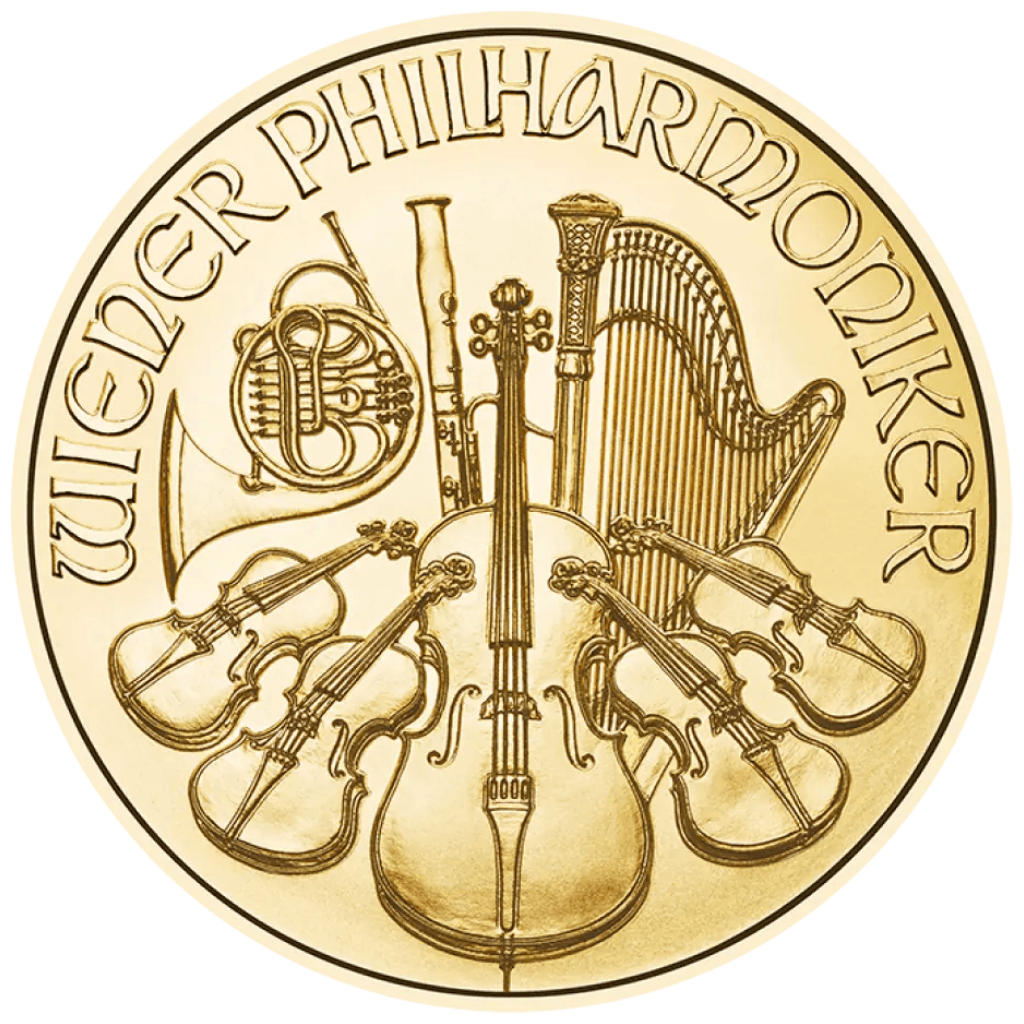 Gouden Philharmoniker munt 1/10 troy ounce
