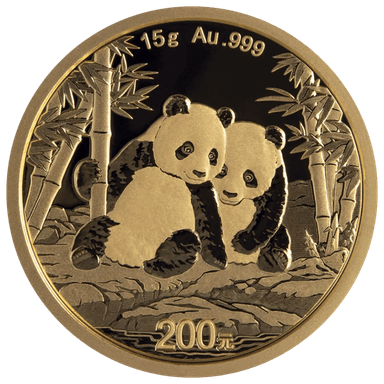 Gouden panda munt 15 gram