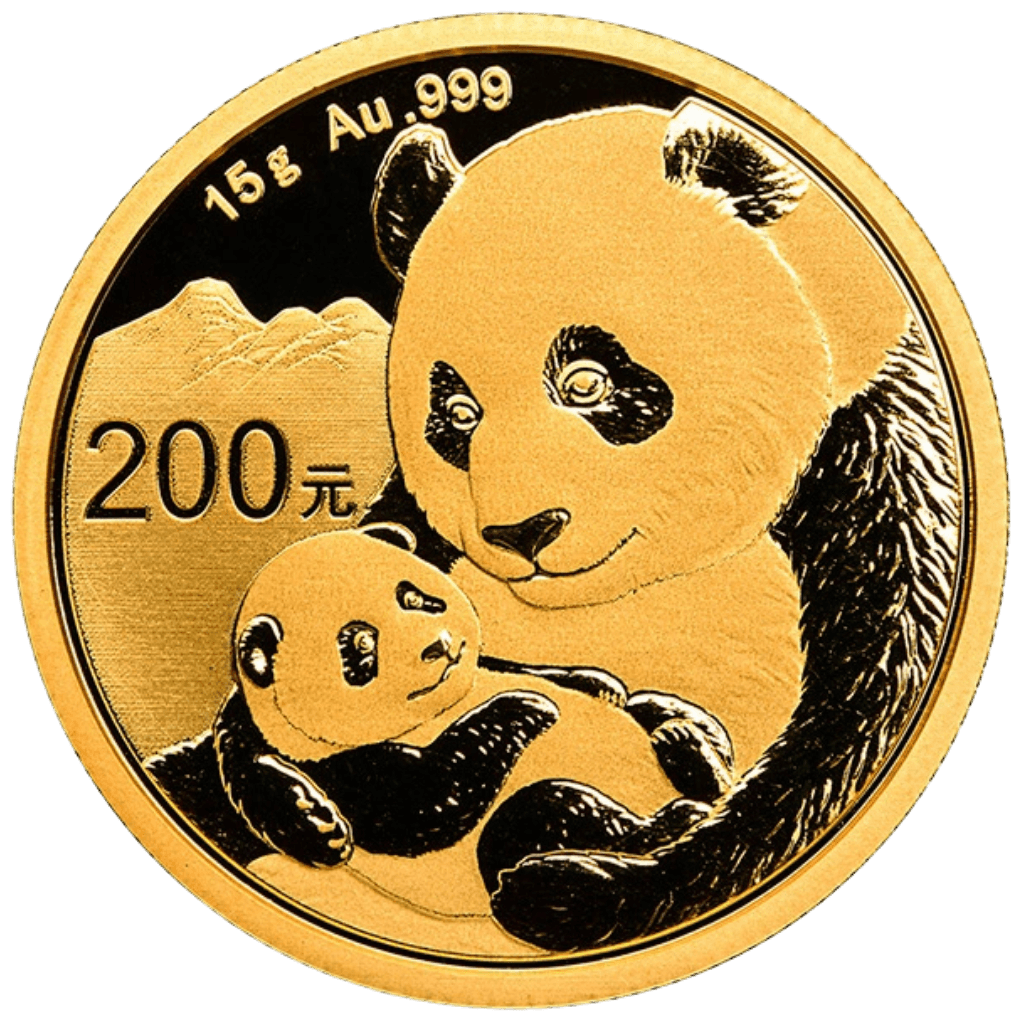 Gouden panda munt 15 gram