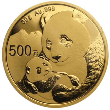 Gouden panda munt 30 gram