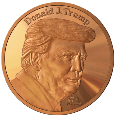 Koperen Donald Trump munt 1 ounce