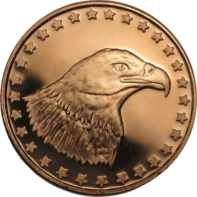 Koperen Eagle Head munt 1 ounce