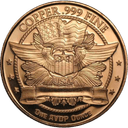 Koperen Eagle Head munt 1 ounce 2
