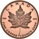 Koperen Maple Leaf munt 1 troy ounce 1