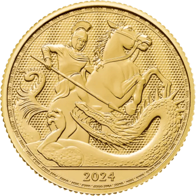 Gouden St George and the Dragon munt 1/4 troy ounce
