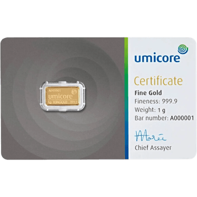Umicore goudbaar 1 gram
