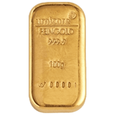 Umicore goudbaar 100 gram