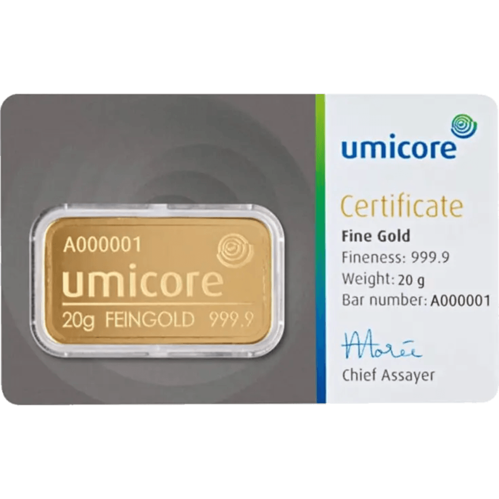 Umicore goudbaar 20 gram