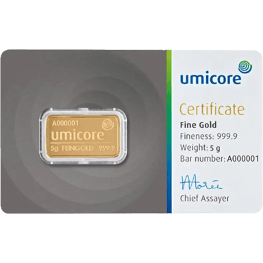 Umicore goudbaar 5 gram