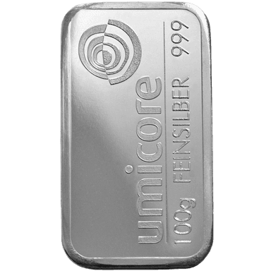 Umicore zilverbaar 100 gram