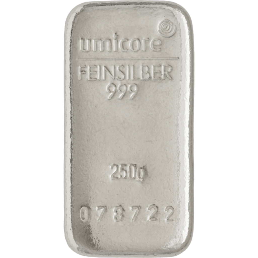 Umicore zilverbaar 250 gram