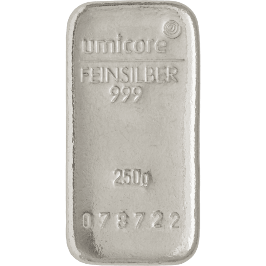 Umicore zilverbaar 250 gram