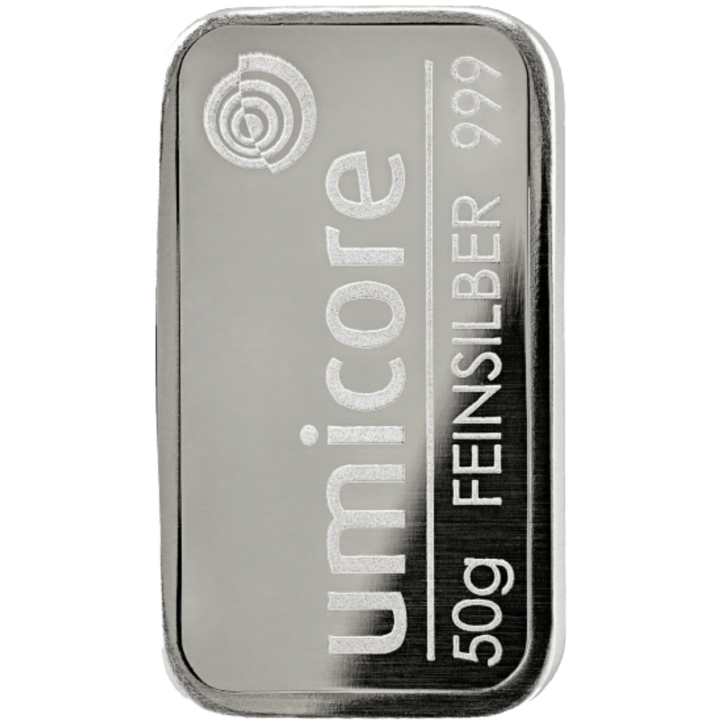 Umicore zilverbaar 50 gram