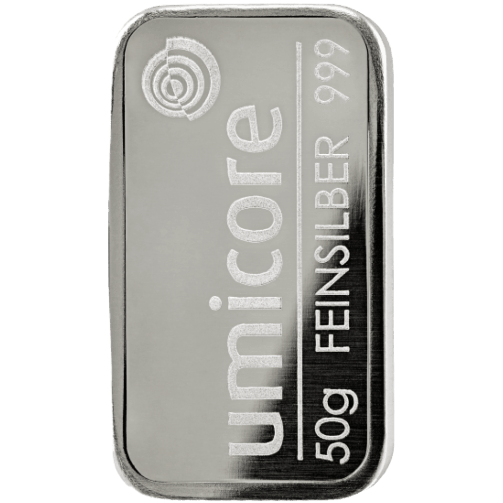 Umicore zilverbaar 50 gram