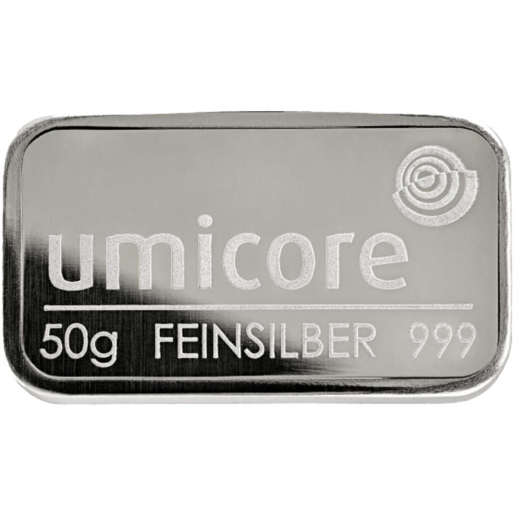 Umicore zilverbaar 50 gram
