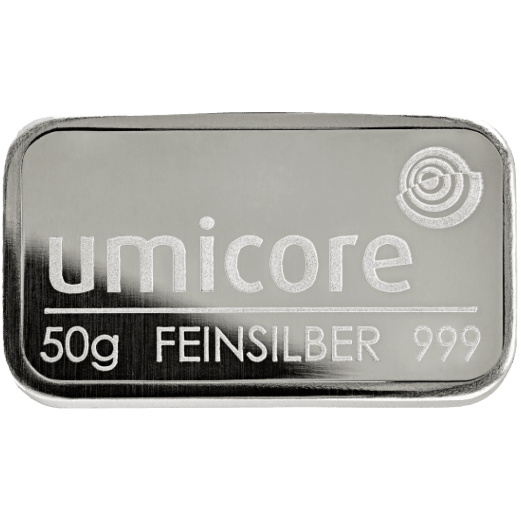 Umicore zilverbaar 50 gram