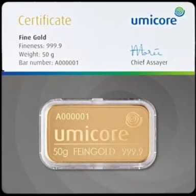 Umicore goudbaar 100 gram
