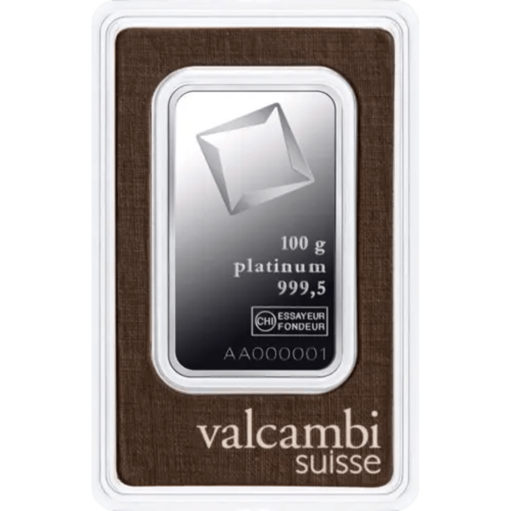 Valcambi platinabaar 100 gram