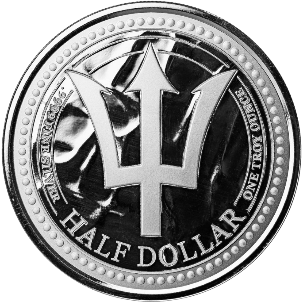 Zilveren Barbados Trident munt 1 troy ounce