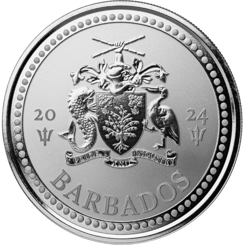 Zilveren Barbados Trident munt 1 troy ounce