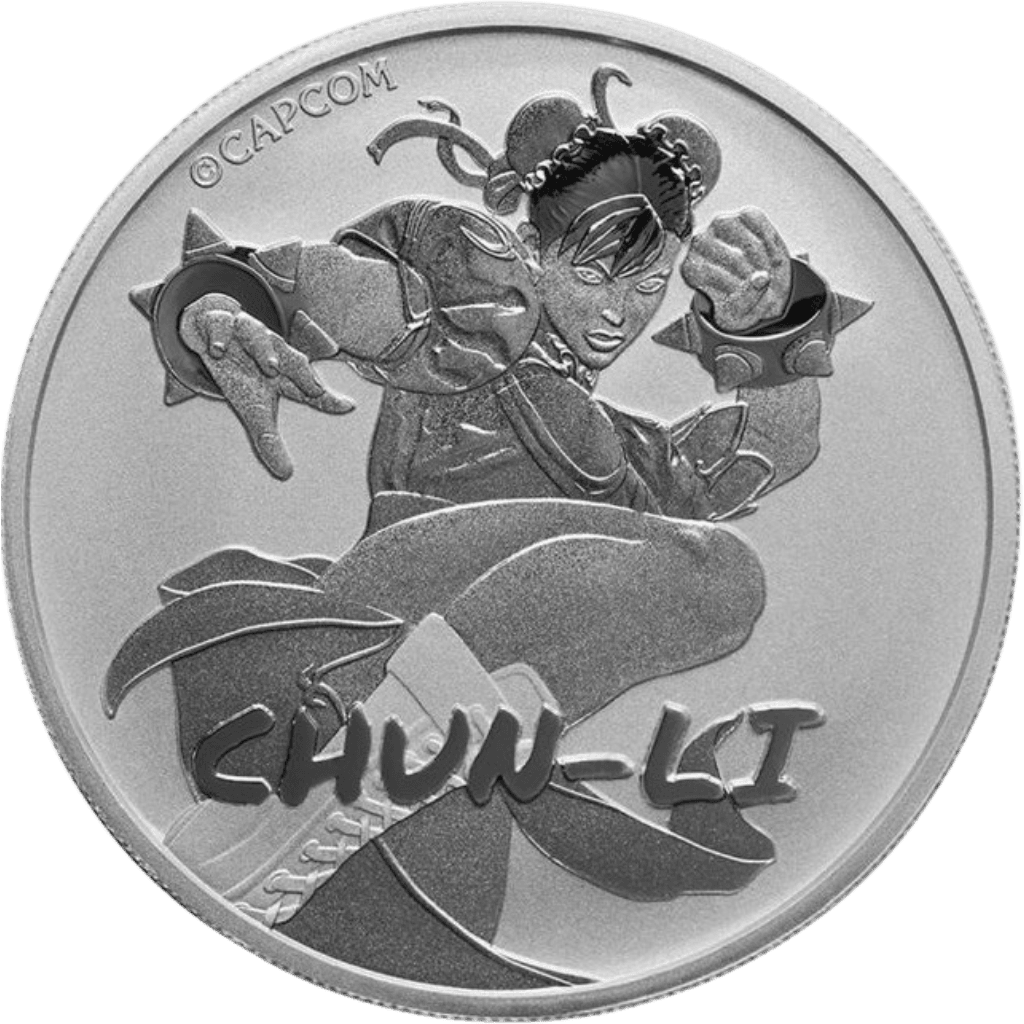 Zilveren Chun-Li Street Fighter munt 1 troy ounce