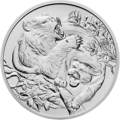 Zilveren Cougar vs Bear munt 1 troy ounce