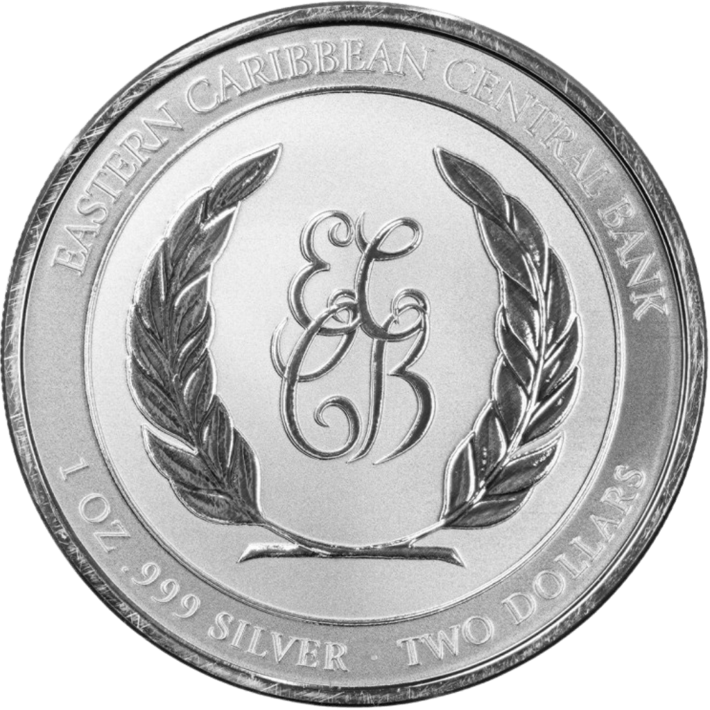 Zilveren Dominica Dolphin munt 1 troy ounce