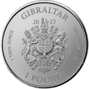 Zilveren Gibraltar War Elephant munt 1 troy ounce 2