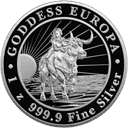 Zilveren Goddess of Europa munt 1 troy ounce 1