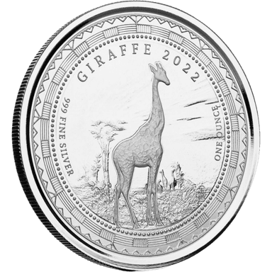 Zilveren Republic of Guinea Giraffe munt 1 troy ounce