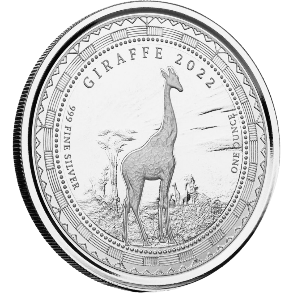 Zilveren Republic of Guinea Giraffe munt 1 troy ounce