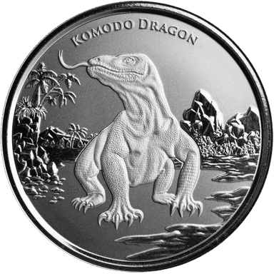Zilveren Komodo Dragon munt 1 troy ounce