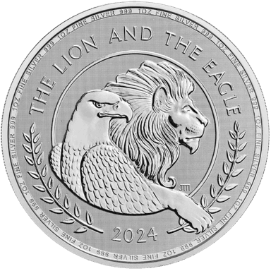 Zilveren The Lion and Eagle munt 1 troy ounce