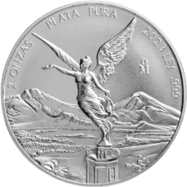 Zilveren Mexican Libertad munt 2 troy ounce