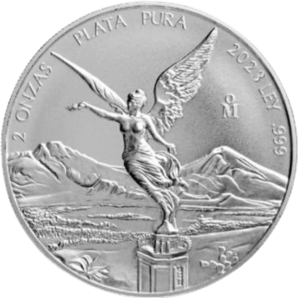 Zilveren Mexican Libertad munt 2 troy ounce