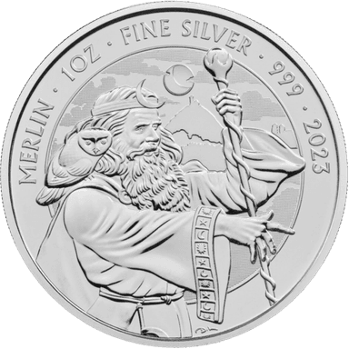 Zilveren Myths & Legends Merlin munt 1 troy ounce