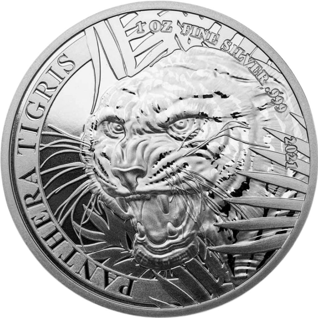 Zilveren Panthera Tigris munt 1 troy ounce